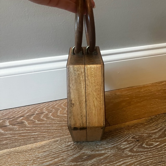 LULU Wooden Box Mini Bag Zigzag Chevron Purse‎ - Picture 3 of 11